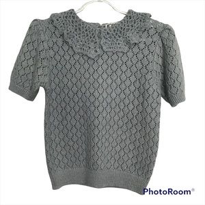 Vintage Koret Silk/Wool Blend Puff Short Sleeve Knit Top size S